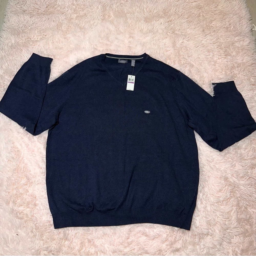 New Van Heusen Big and Tall Size XXL V-Neck soft knit casual Pullover Sweater